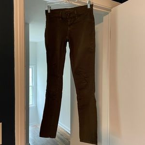 J Brand Novelty Olive Green Skinny Size 24